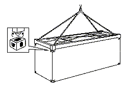 Tegning af løft af container med containeråg